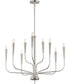 Vela 9-Light Chandelier Satin Nickel