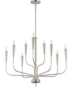 Vela 9-Light Chandelier Satin Nickel