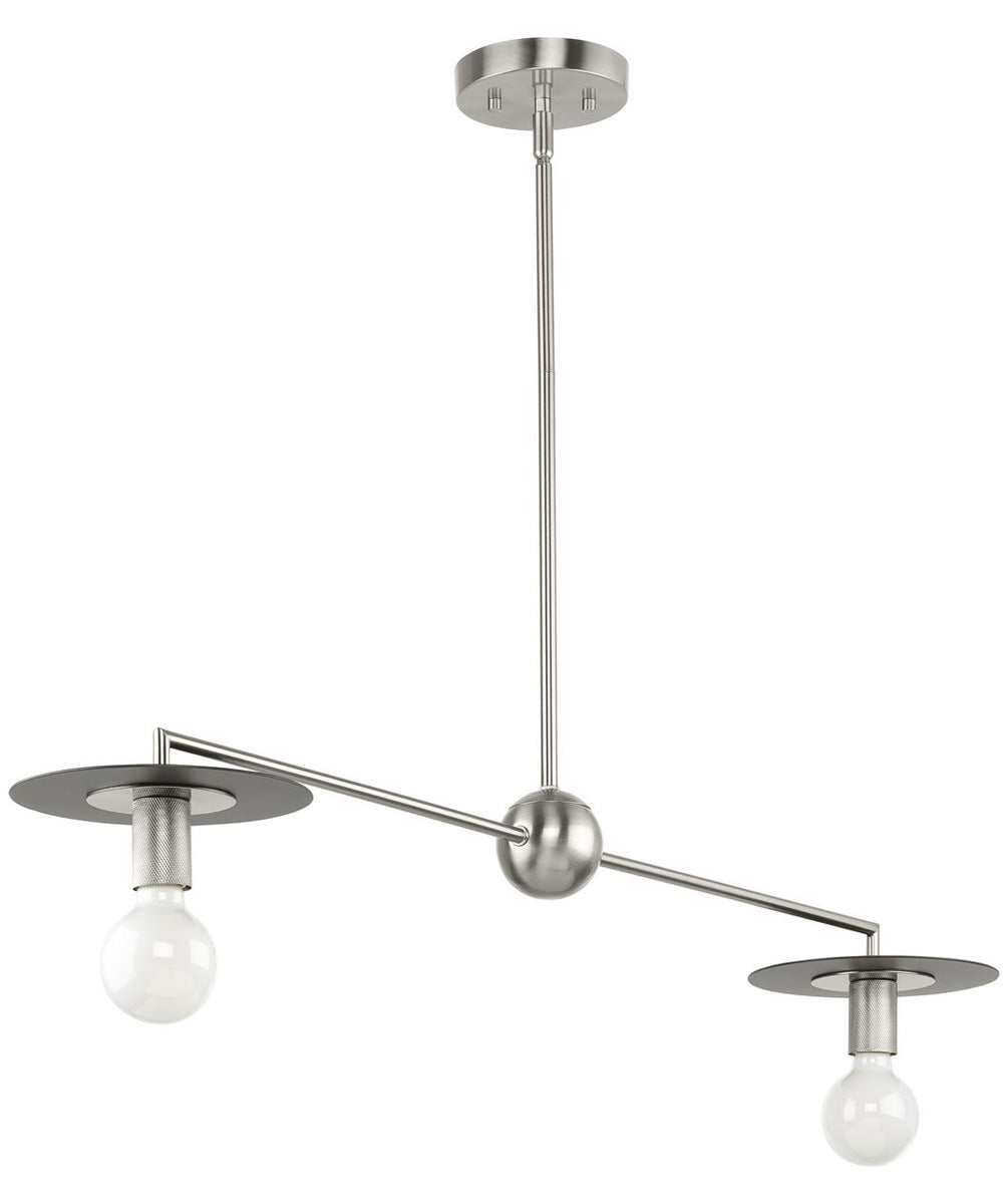 Trimble 2-Light Linear Chandelier Brushed Nickel