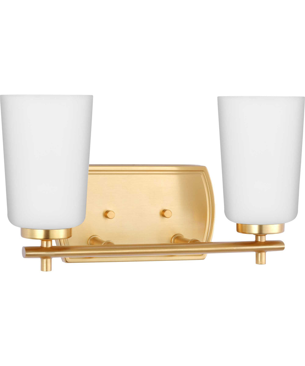 Adley 2-Light Etched Opal Glass New Traditional Bath Vanity Light Satin Brass