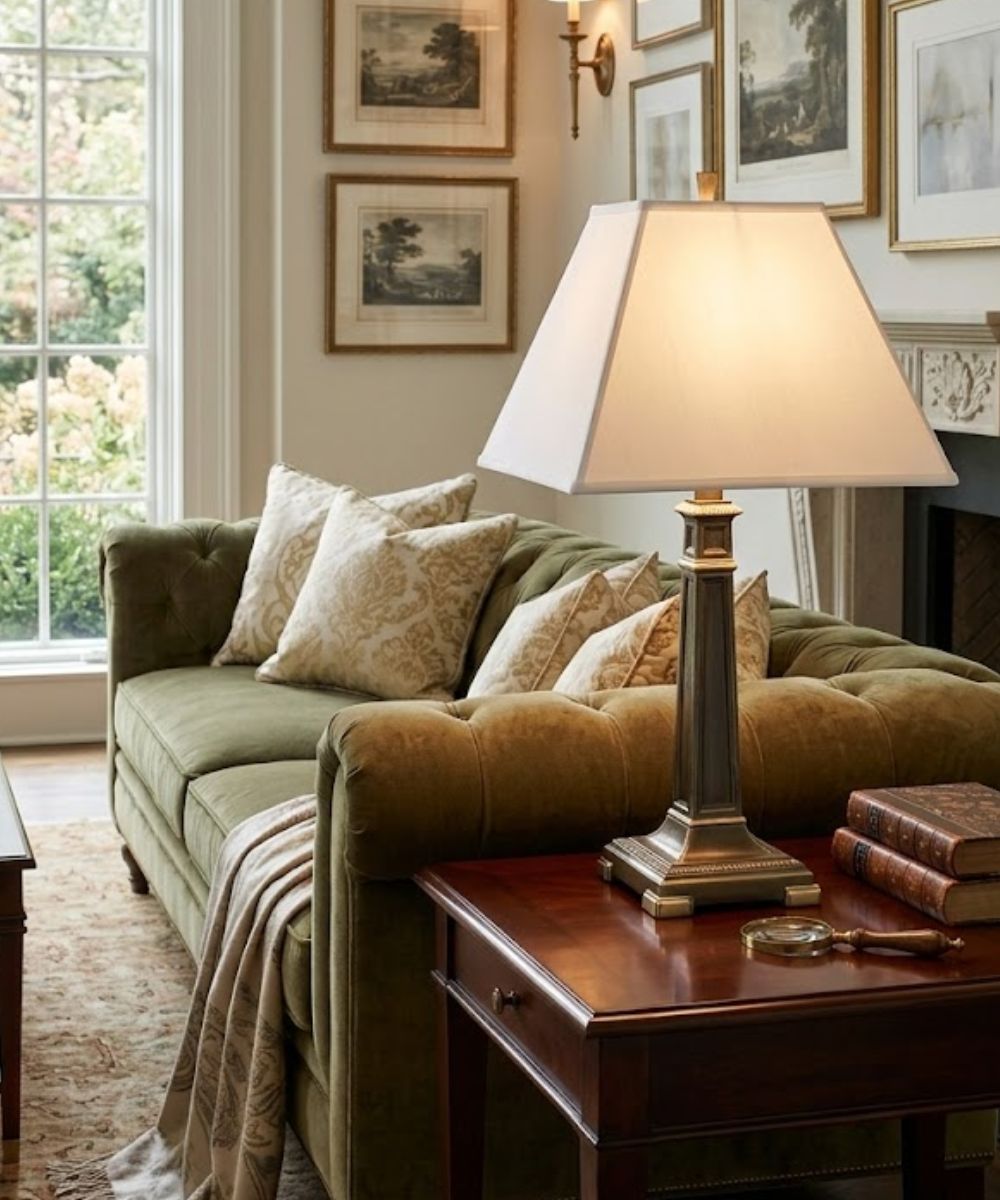 29"H 3-Way Table Lamp Roman Bronze