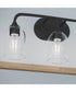 Ilia 3-Light Bath Vanity with Clear Glass Shade Matte Black
