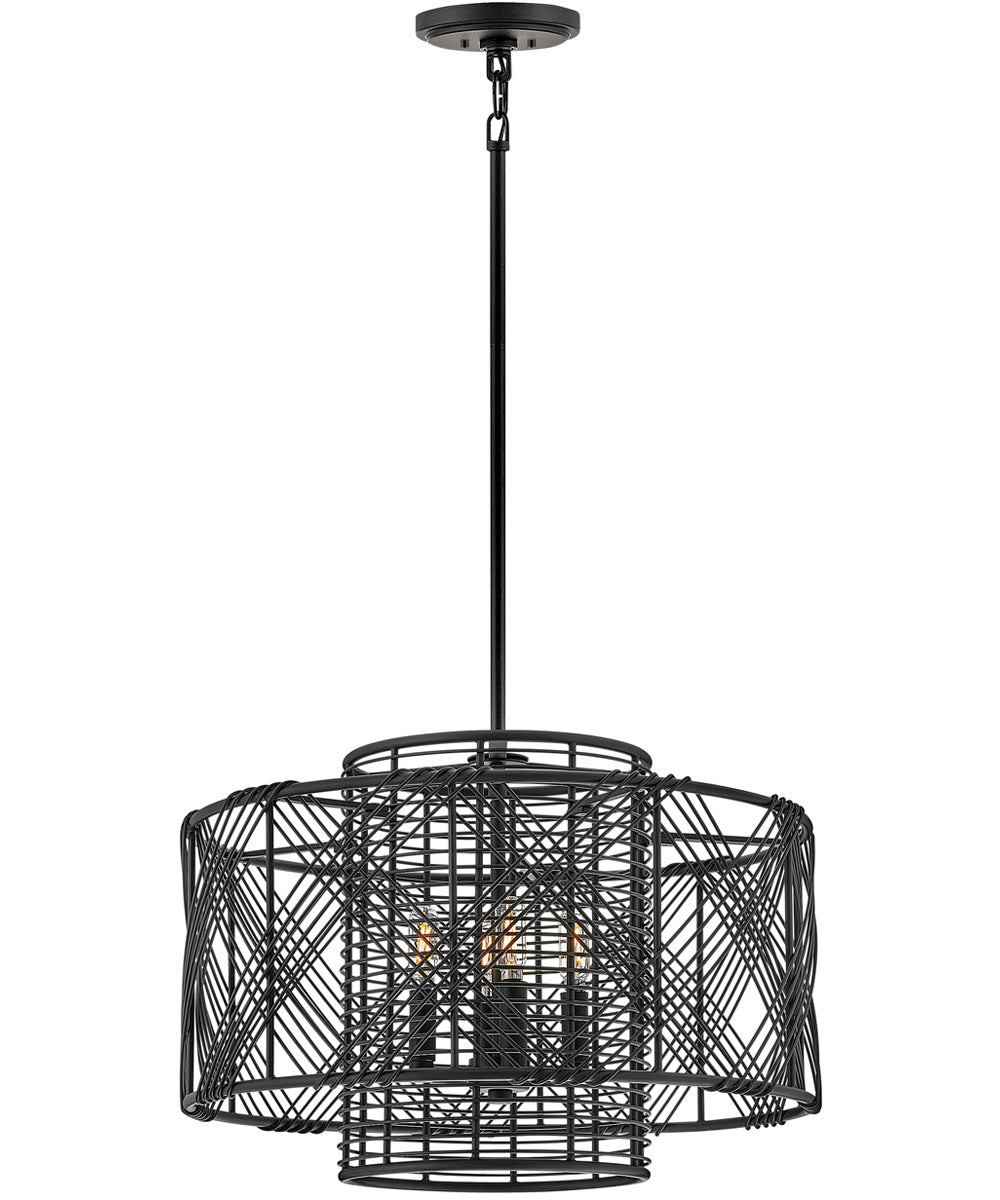 Nikko 4-Light Large Convertible Pendant in Black*