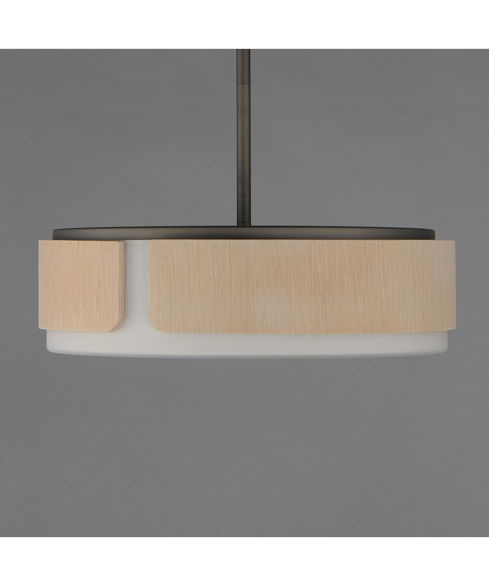 Draughtsman 18 inch Semi Flush Mount - Pendant Natural Wood/Charcoal