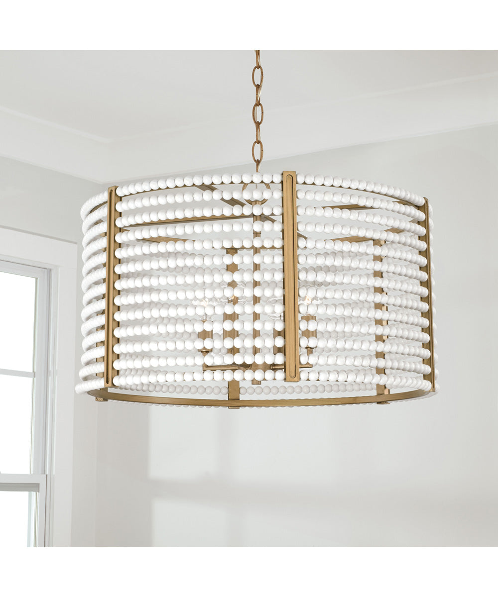 Brynn 4-Light Pendant Aged Brass Painted