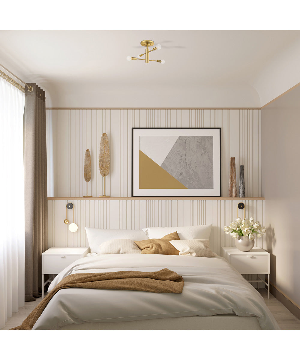 Arlo 4 Light Semi Flush Mount Brushed Gold