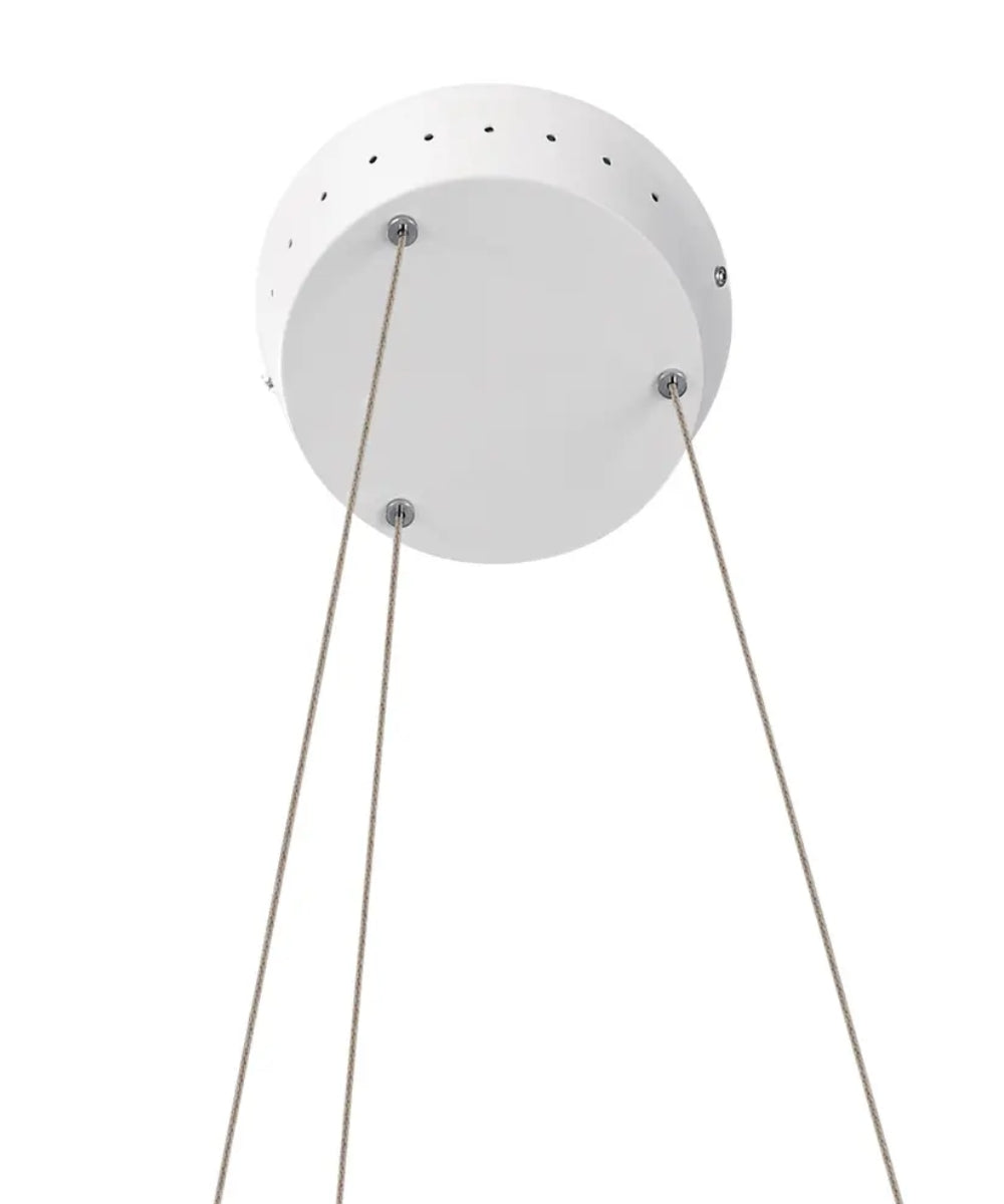 24"w Fornello 1-Light Modern Ring LED Chandelier Pendant Light Textured White Finish