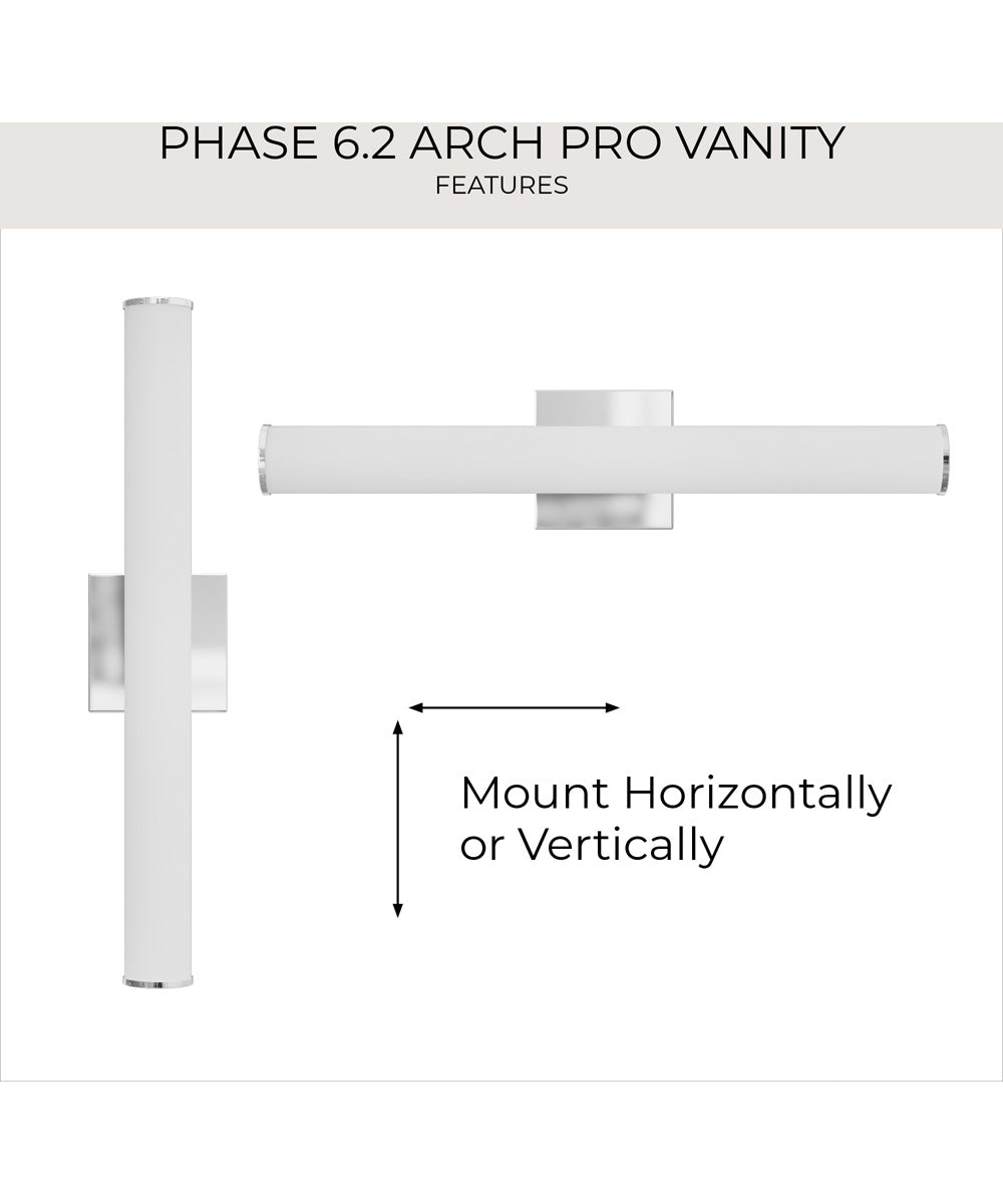 Phase 6.2 24 in. 5CCT Integrated LED Linear Vanity Light Polished Chrome