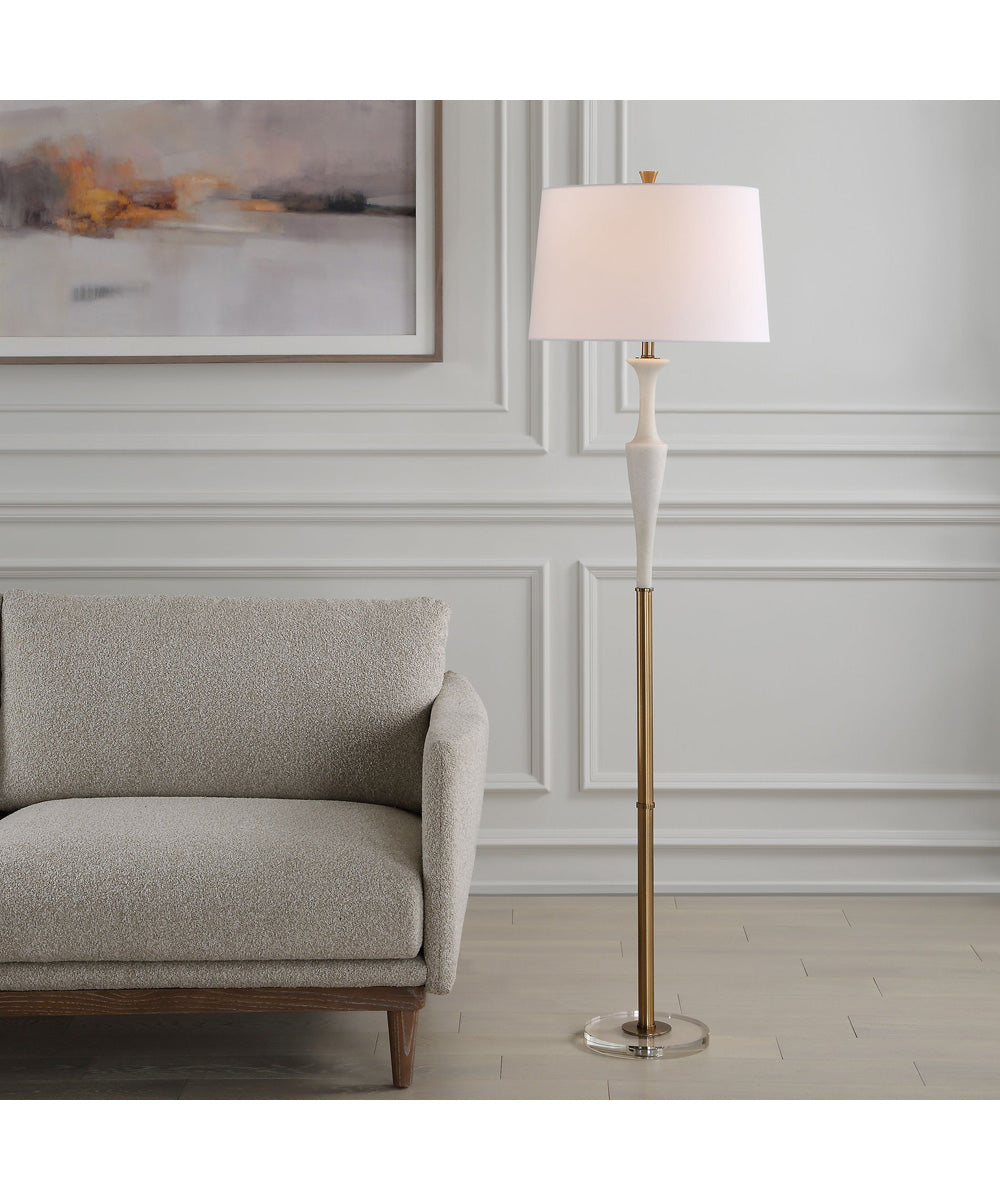 Colette White Stone Floor Lamp