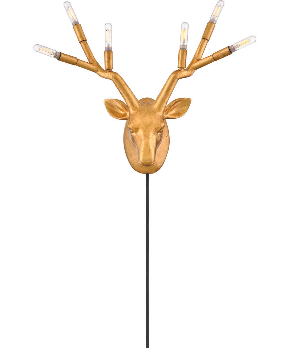 Stag 6-Light Large Six Light Sconce in Distressed Brass