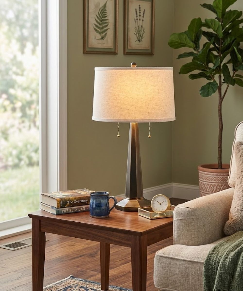 27"H Oxidized Bronze Signature by Stiffel Table Lamp, 3-Way