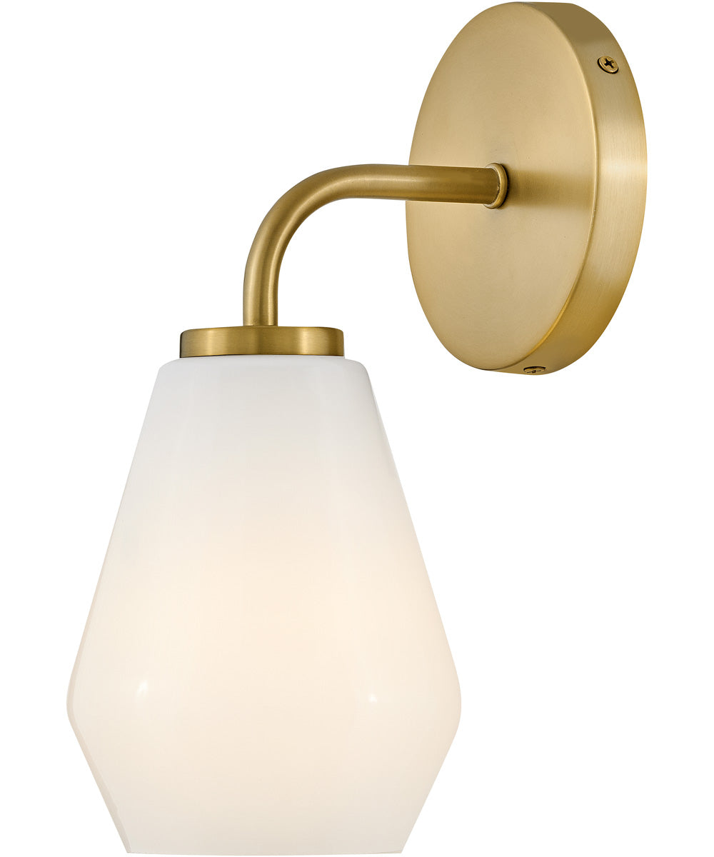 Gio 1-Light Medium Single Light Vanity in Lacquered Brass