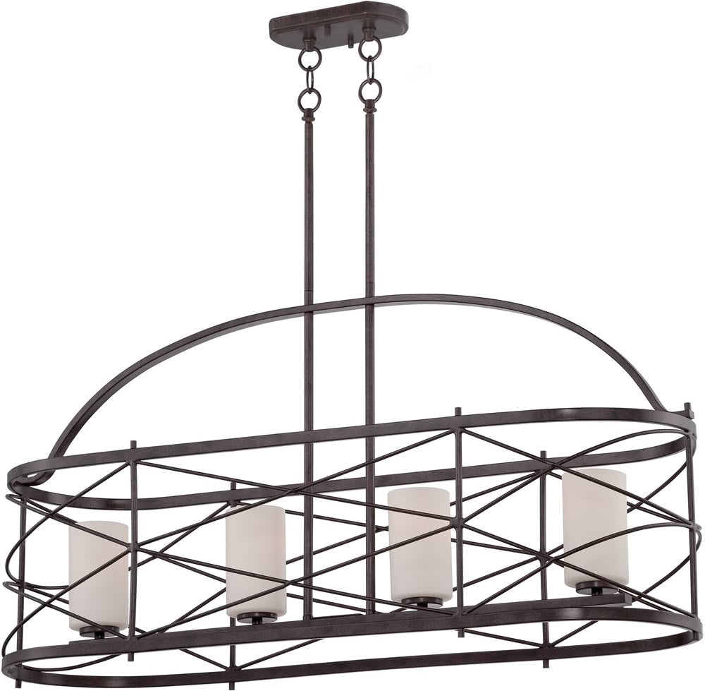 38"W Ginger 4-Light Pendant Old Bronze