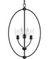 Jheni 3-Light Foyer Pendant with Clear Glass Shades Matte Black