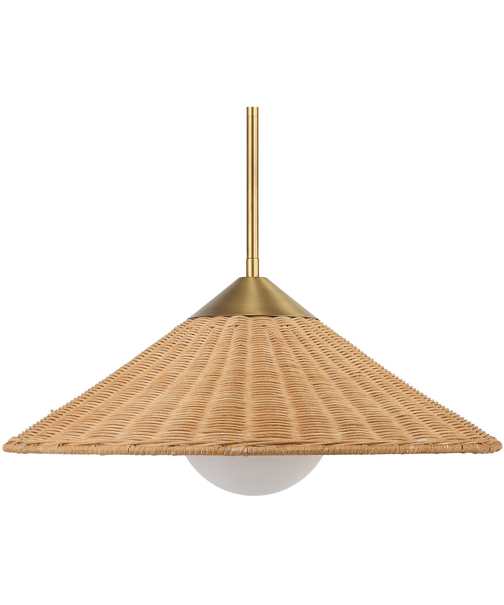 Phuvinh 1 Light Rattan Shade Pendant