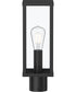 Ryle 1-Light Post Mount Lantern with Clear Glass Panels Matte Black
