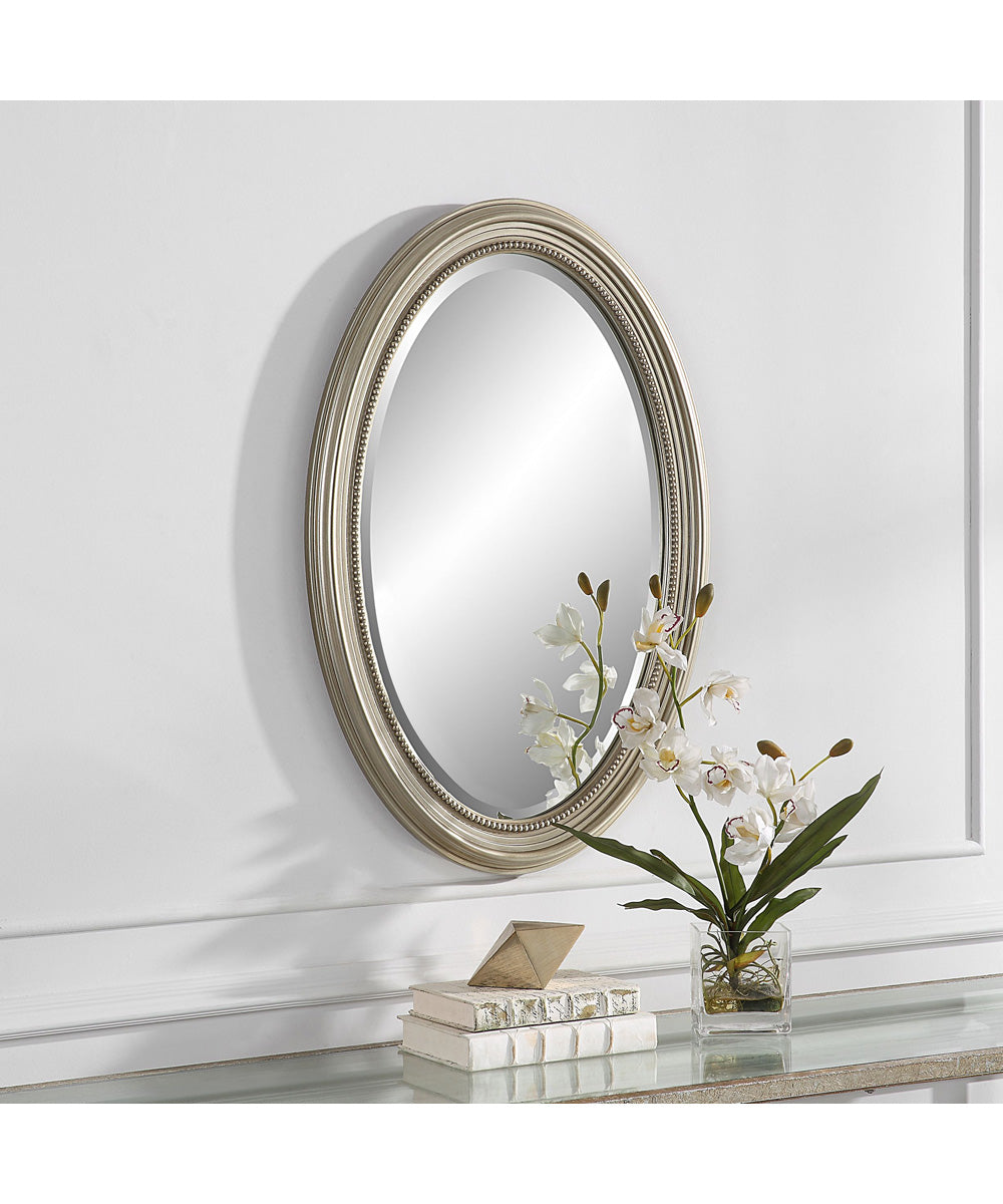 21x31" Wall Mirror Metallic Silver with Subtle Brown Antiquing
