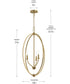 Jheni 3-Light Foyer Pendant Brushed Gold