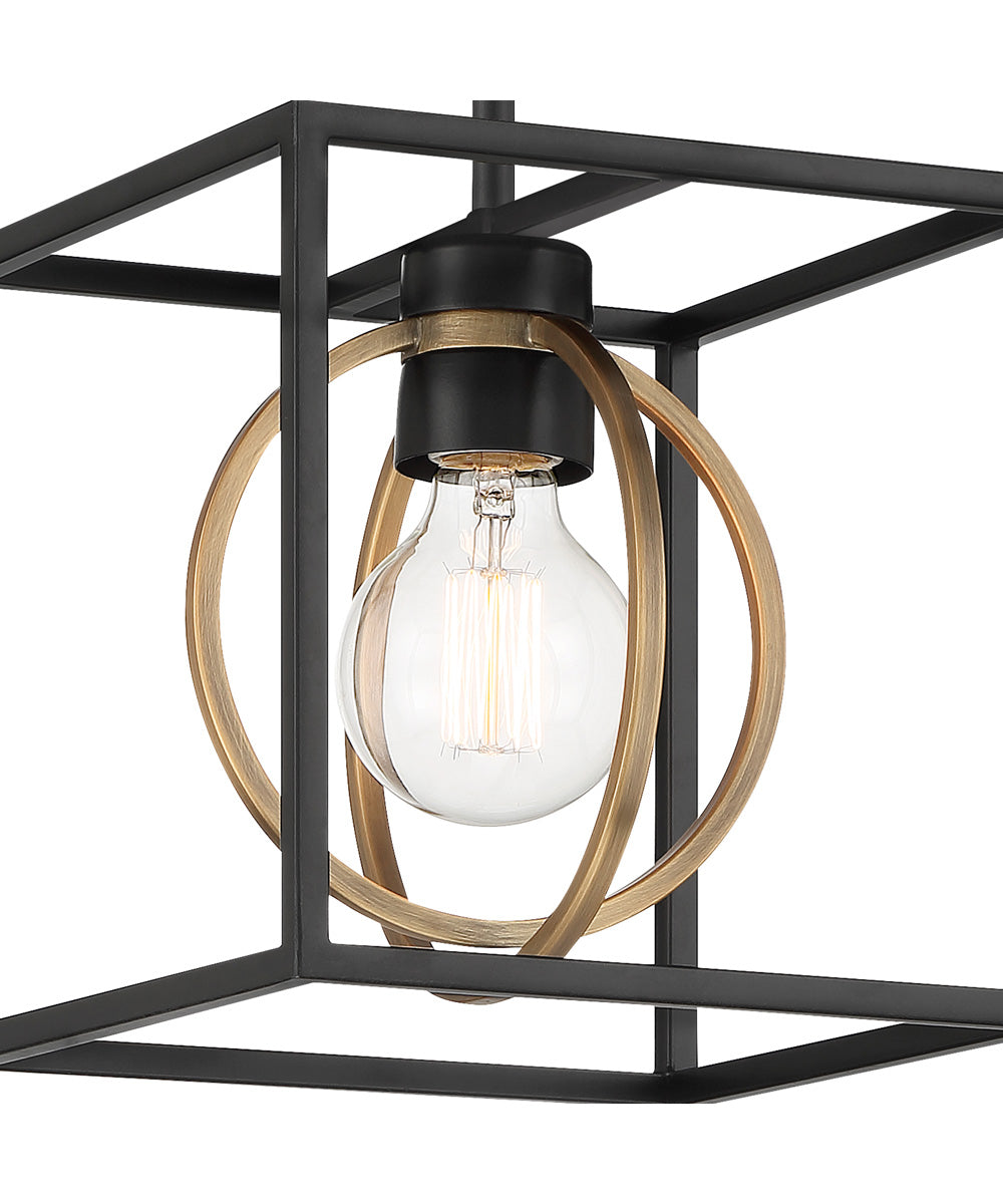 Kew Gardens 1 Light Pendant convertible Matte Black