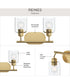 Reines 2-Light Bath Vanity with Clear Glass Shades Brushed Gold