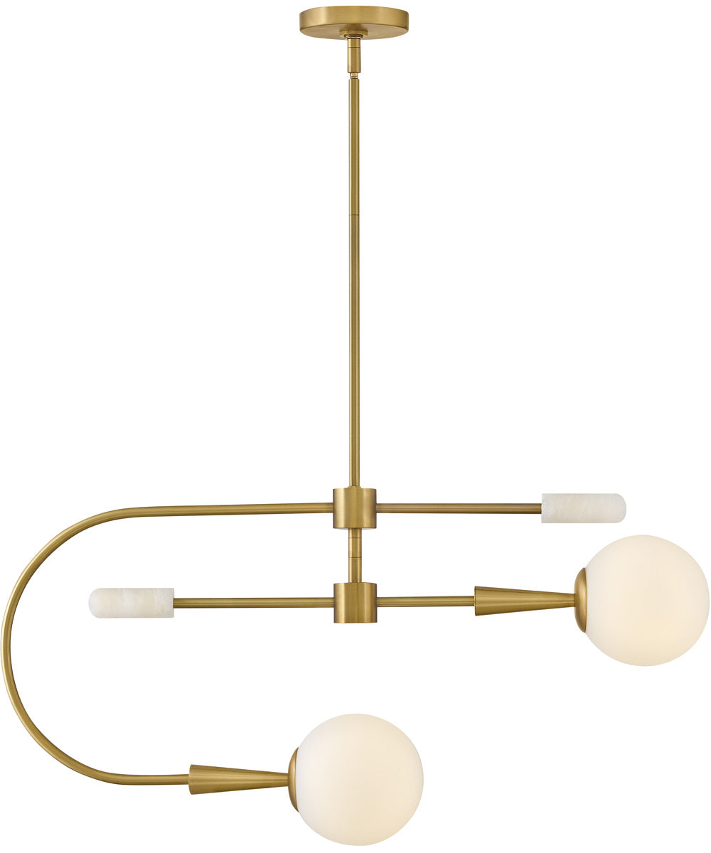 Maude 2-Light Medium Single Tier in Lacquered Brass