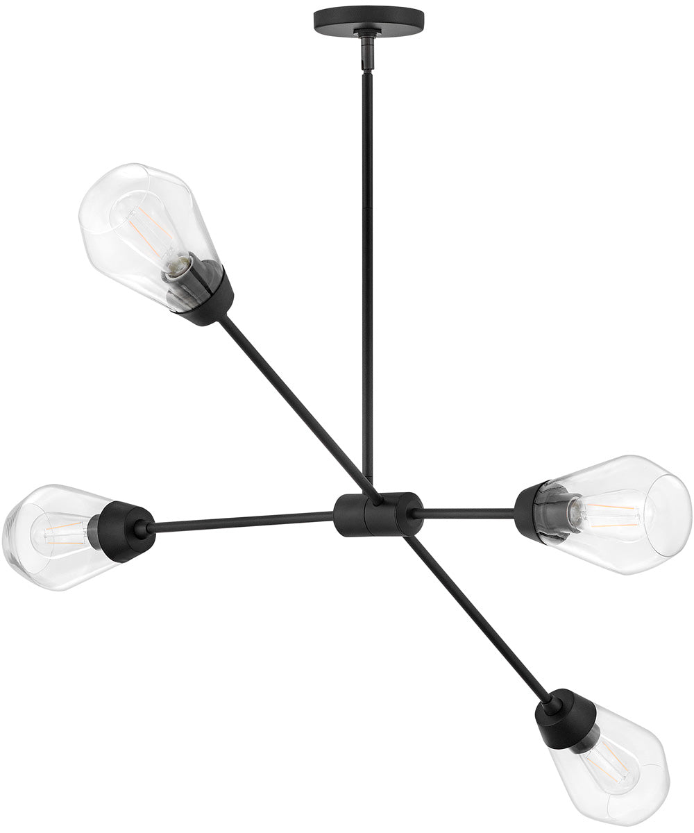 Livie 4-Light Medium Convertible Mobile Single Tier in Black