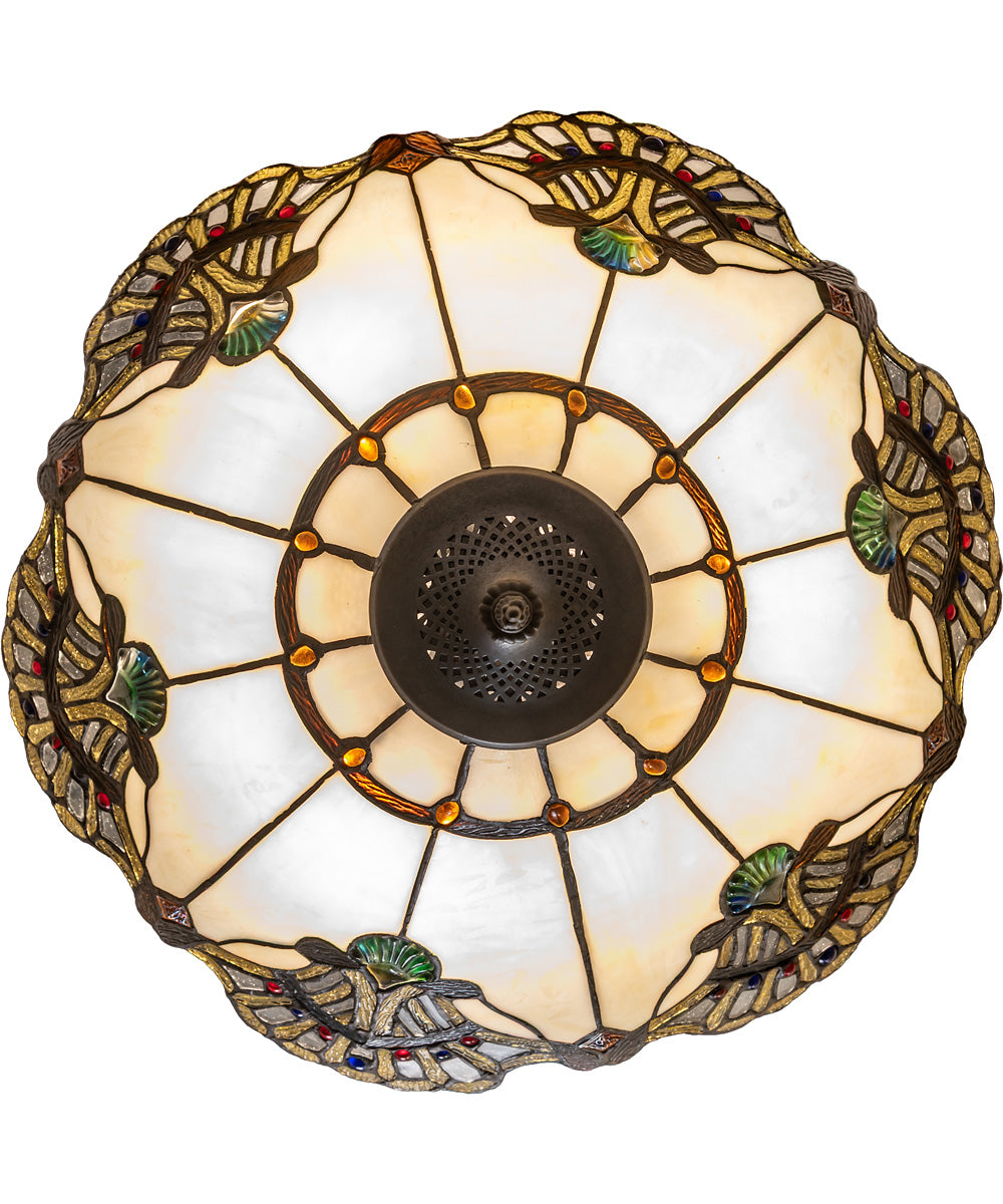 20" Wide Shell with Jewels Flush Mount