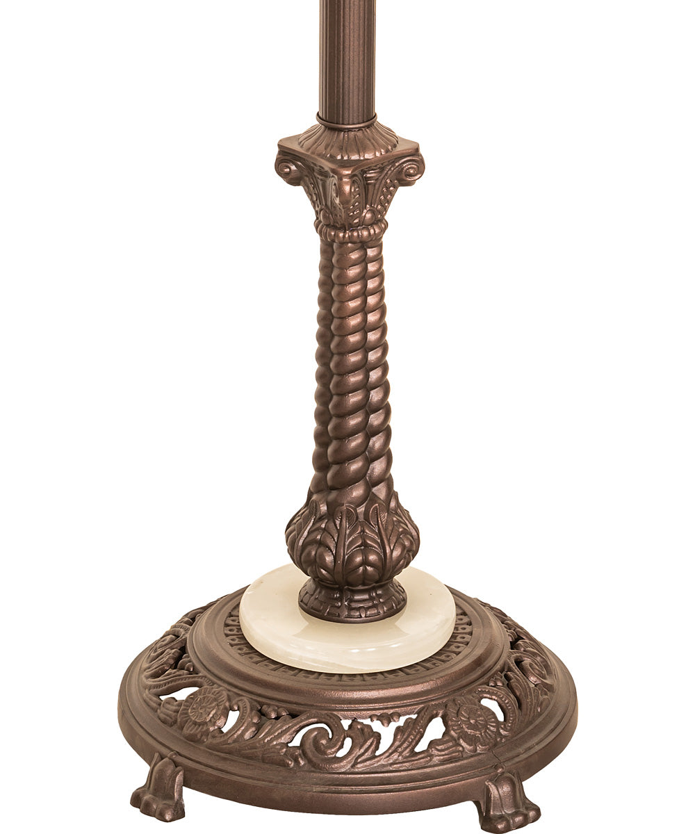 60" High Victorian Bridge Arm W/Pleated Textrene Shade Floor Lamp