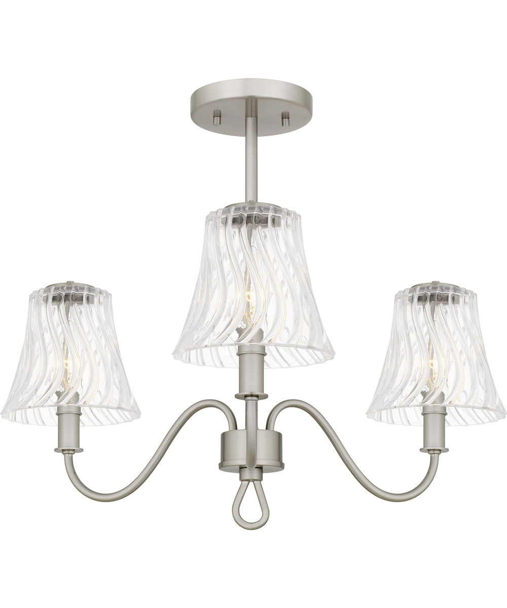 McKinney Extra Large 3-light Semi Flush Mount Brushed Nickel