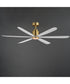 Petals 60 inch 6-Blade Fan w LED White/Natural Aged Brass