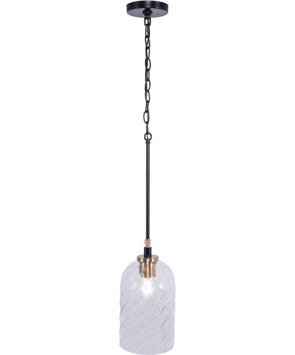 Council 1-Light Lighting Flat Black/Satin Brass