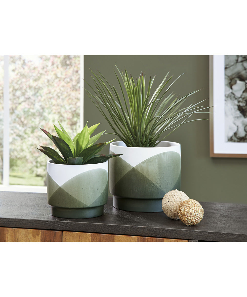 Ardenridge Planter Set Set of 2 Green/White