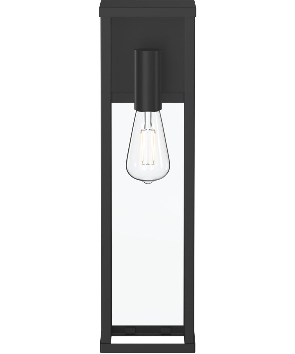 Ryle 1-Light Extra Large Wall Lantern with Clear Glass Panels Matte Black