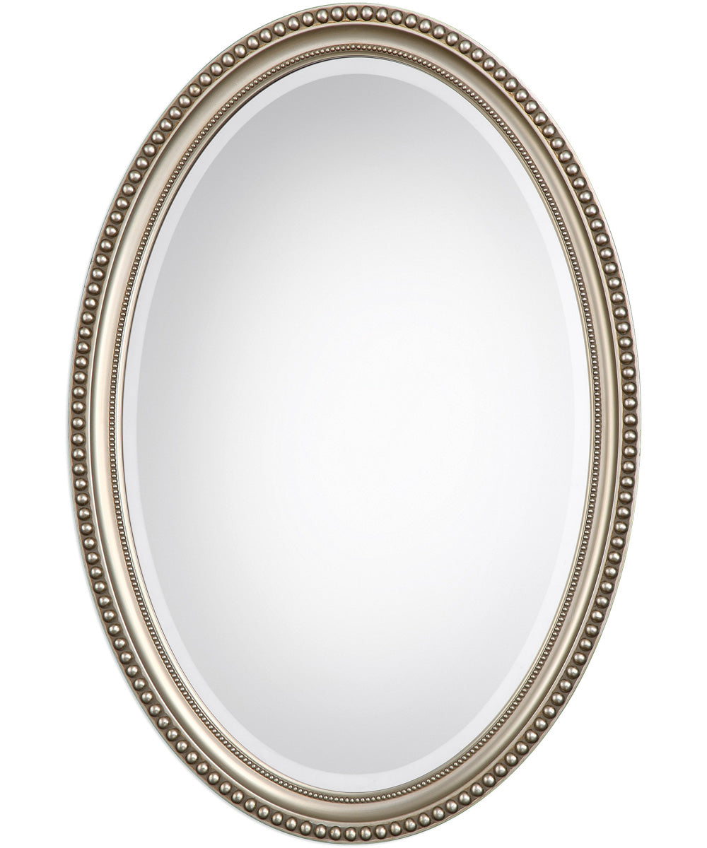 22x32" Wall Mirror Metallic Silver with Subtle Brown Antiquing