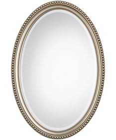 22x32" Wall Mirror Metallic Silver with Subtle Brown Antiquing