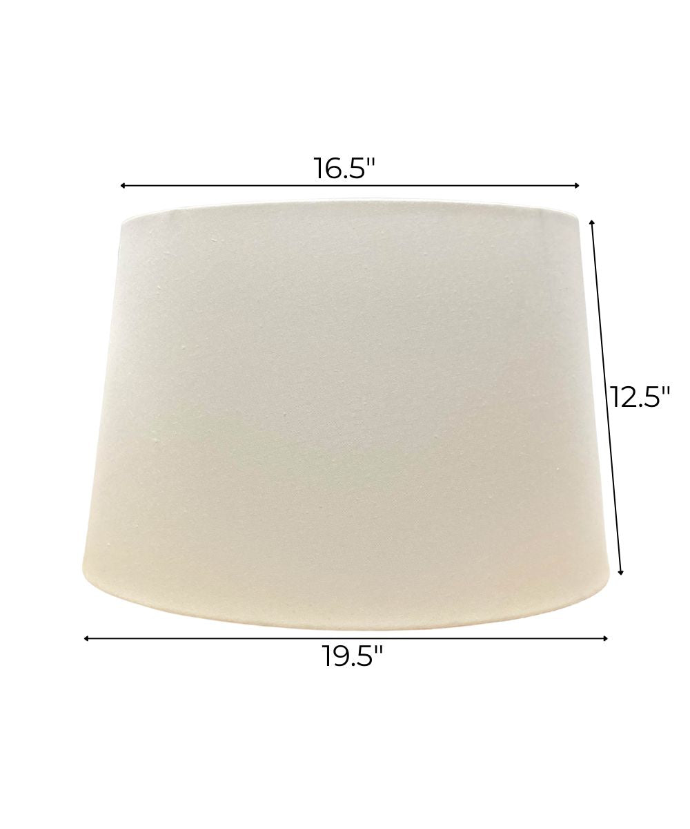 16.5x19.5x12.5 Cream Homespun/Rolled Edge Hardback Tapered Drum Lampshade