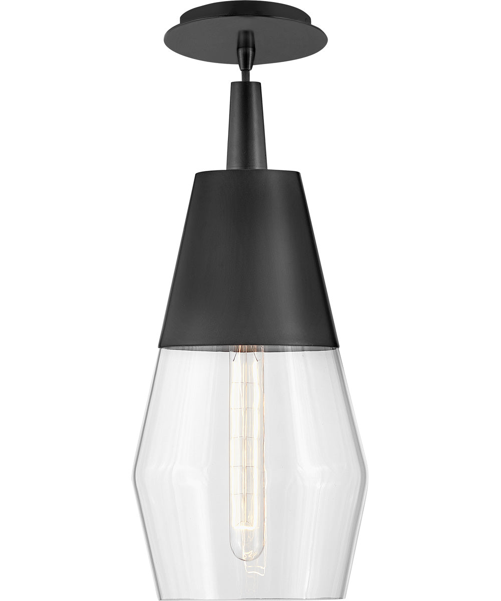 Livie 1-Light Small Single Light Convertible Pendant in Black