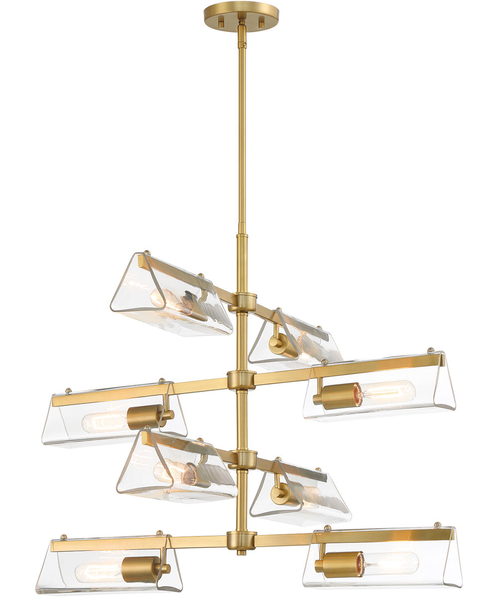 Latitude 8 Light Chandelier  Brushed Gold