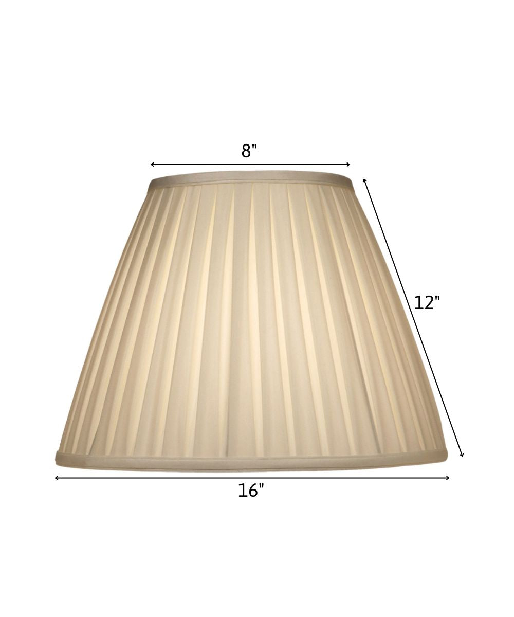 8x16x12 Ivory Shadow Box Pleat Empire Softback Lampshade