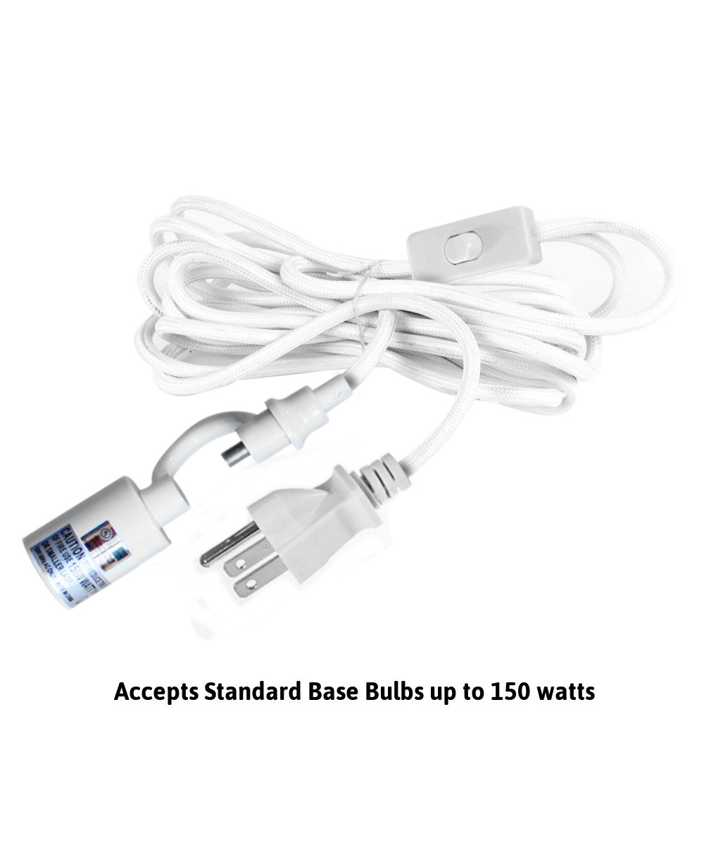 MAST Plug-In Wall Mount Pendant, 1 Light White Cord/Arm, Island Paradise Blue Shade 18x18x10