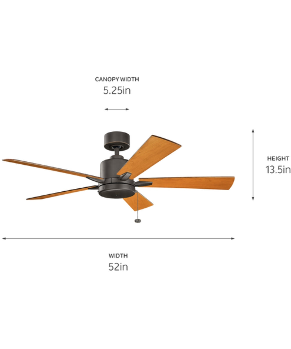 52" Lucian II 5-Blade Ceiling Fan Olde Bronze with Cherry/Walnut Blades by Kichler