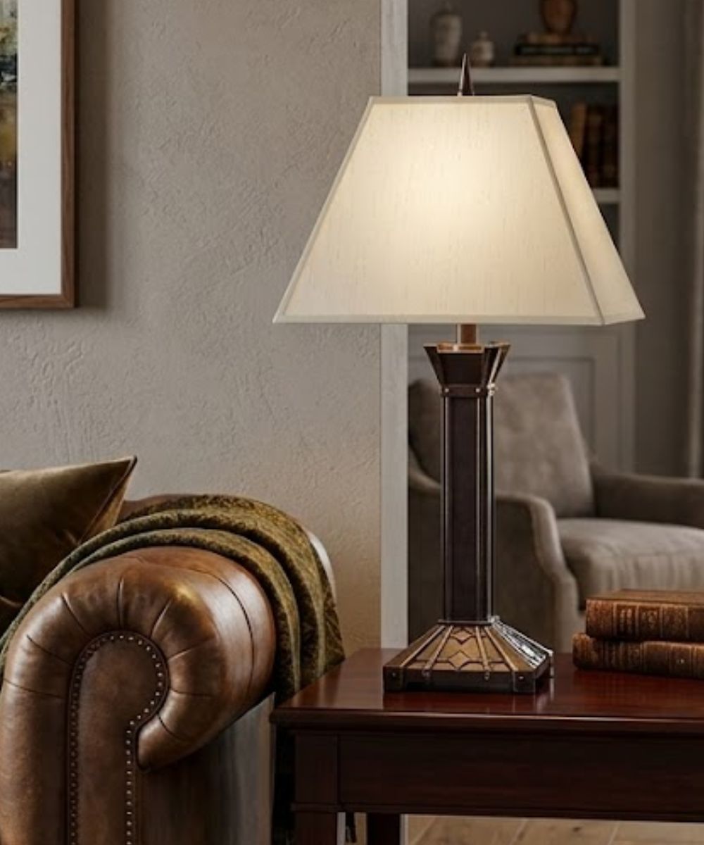 31"H 3-Way Table Lamp Antique Copper