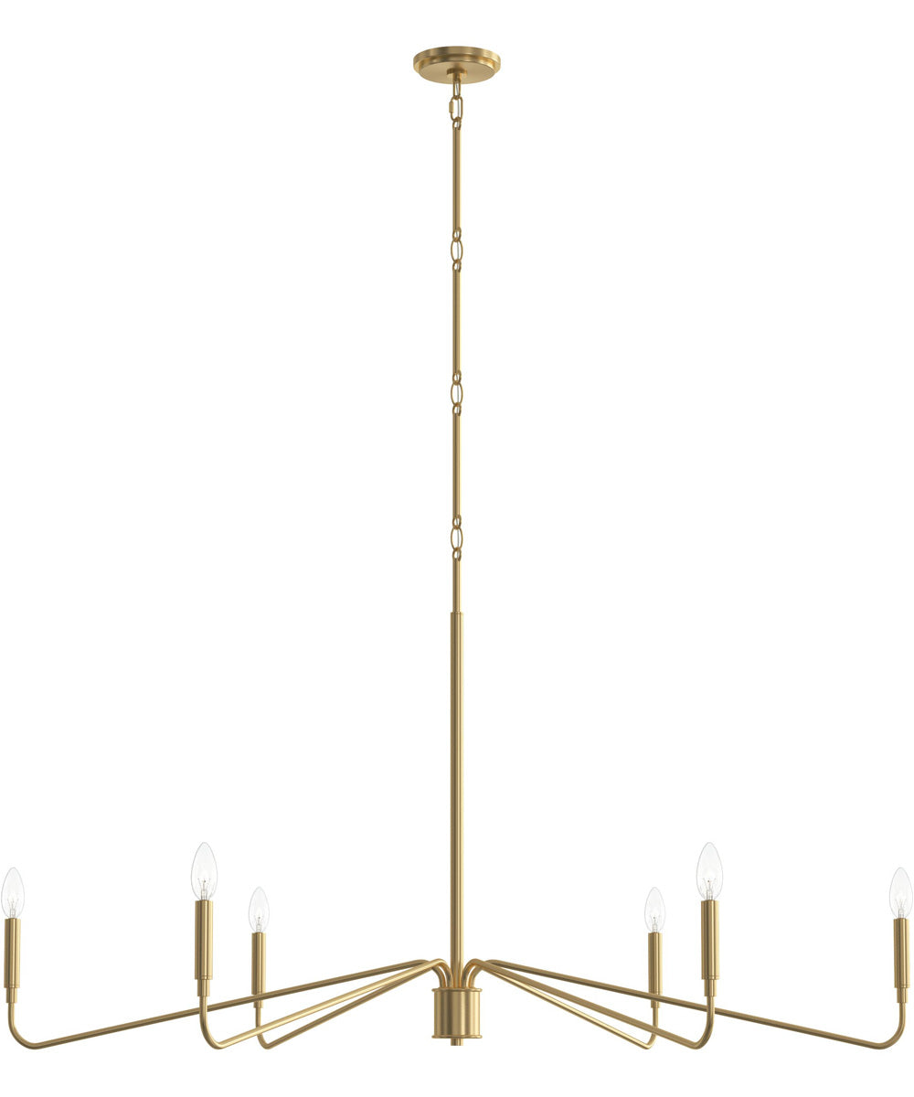 Pilar Extra Large 6-Light Chandelier Brushed Gold
