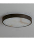 Slab 9 inch LED Alabaster Flush Mount Dark Bronze