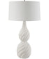 Twisted Swirl White Table Lamp