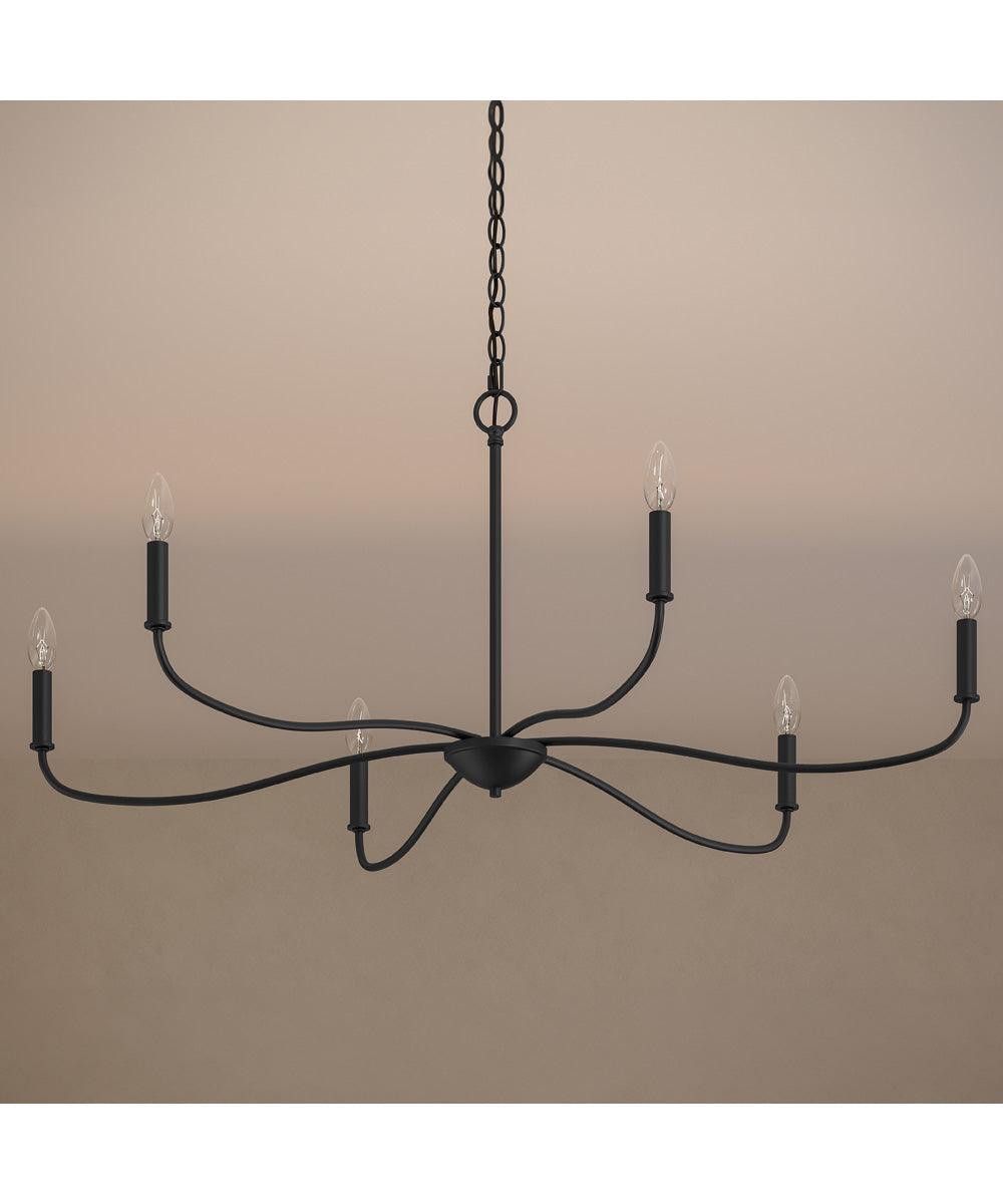 Ilia 6-Light Extra Large Chandelier Matte Black