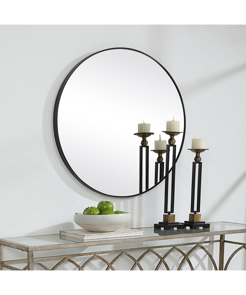 34x34" Wall Mirror in Satin Black