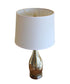 23" Teardrop Lamp Base 2 Pack, Mercury Silver/Gold Glass Table Lamp Set with White Linen Shades