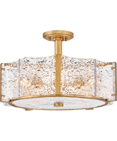 Florian 5-Light Medium Semi-Flush Mount in Distressed Brass