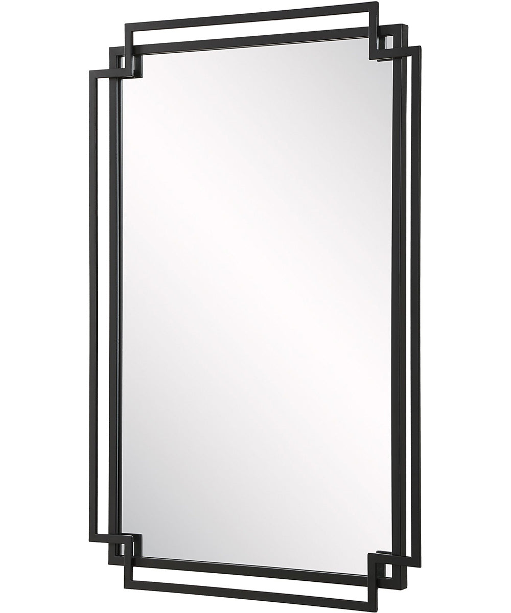 22x34" Wall Mirror in Matte Black